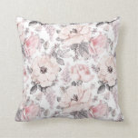 Classic Pink &amp; Gray Pattern Throw Pillow