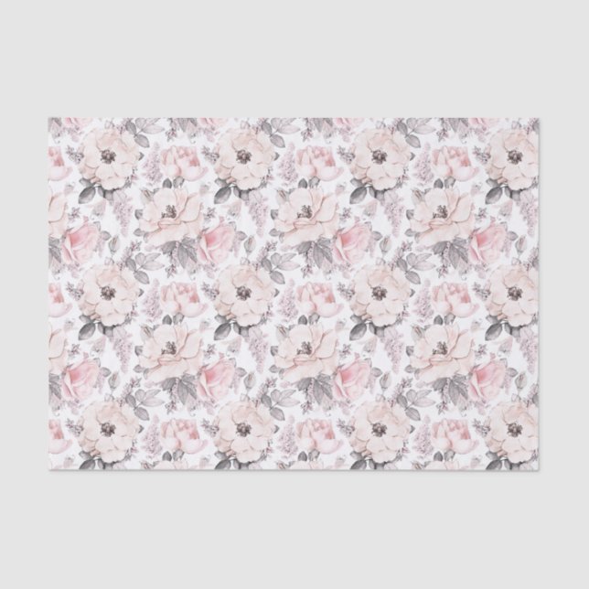 Classic Pink & Gray Pattern Tissue Paper (Front)