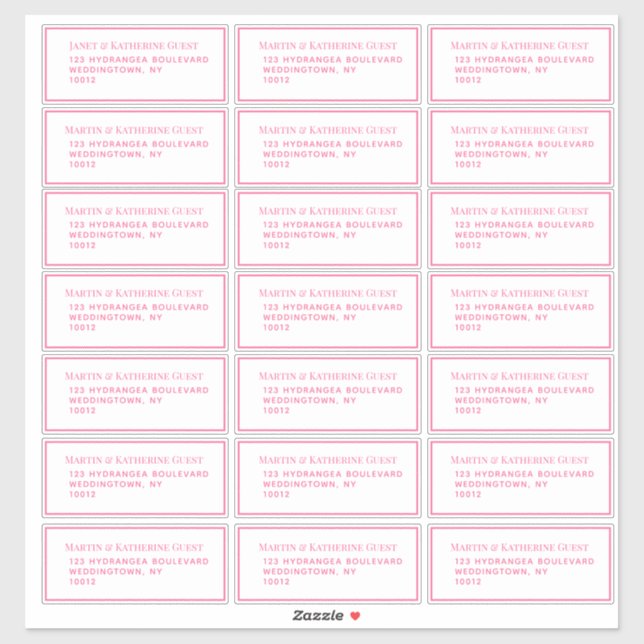 Classic Pink Guest Mailing Labels 21 Per Sheet (Sheet)