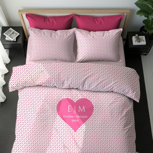 Classic Pink Hearts I Love You Gift Duvet Cover