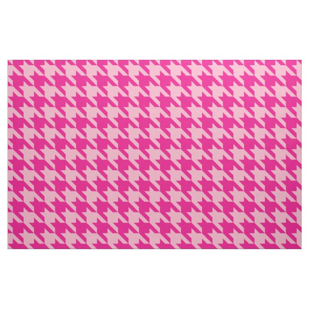 Classic Pink Houndstooth Fabric | Zazzle