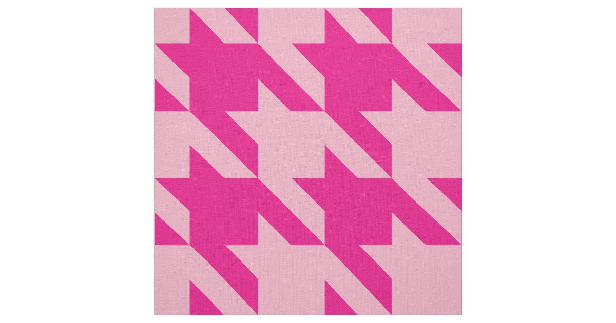 Classic Pink Houndstooth Fabric Zazzle