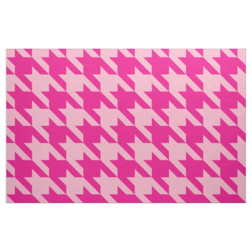 Classic Pink Houndstooth Fabric | Zazzle