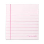 Classic Pink Legal 5.5 x  6 With Name  Notepad