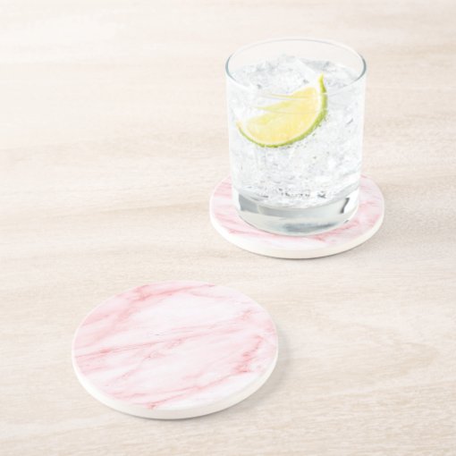 Classic Pink Marble Sandstone Coaster | Zazzle