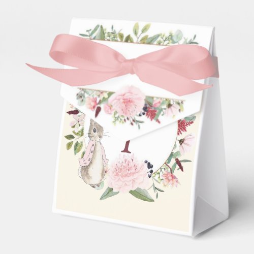 Classic Pink Peter Rabbit Floral Birthday Favor Boxes