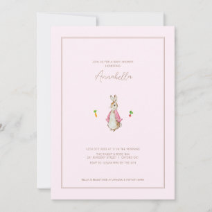 Classic Pink Peter the Rabbit Beatrix Baby Shower Invitation