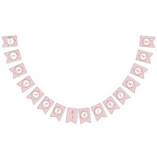 Classic Pink Peter the Rabbit Floral Birthday Bunting Flags