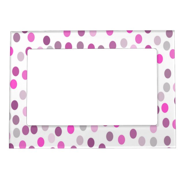 Classic Pink Polka Dots on White  Magnetic Frame (Front)