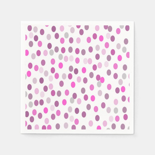 Classic Pink Polka Dots on White  Napkins (Front)