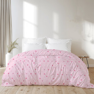 Classic Pink Polka Dots Pattern Comforter or Duvet Cover