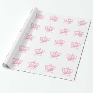 Classic Pink Princess Crown Wrapping Paper
