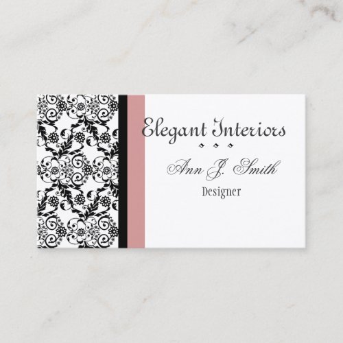 Classic Touch of Pink Damask Business Card