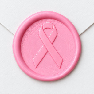 Classic Pink Ribbon Breast Cancer Awareness Wax Seal Sticker