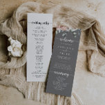 Classic Pink Rose Floral Gray Wedding   Program<br><div class="desc">This classic pink rose floral gray wedding program is perfect for a rustic wedding. The design features elegant watercolor dusty pink roses and green foliage,  neatly assembled into beautiful bouquets with a gray background.</div>