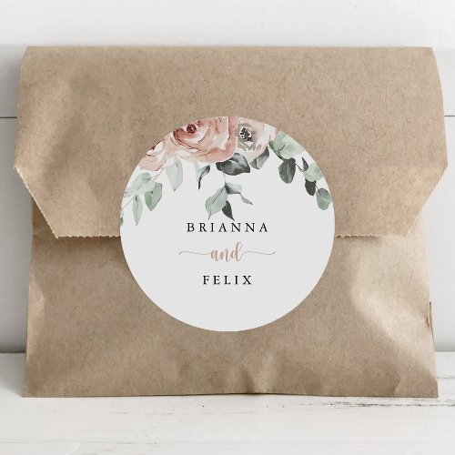 Classic Pink Rose Floral Wedding Envelope Seals