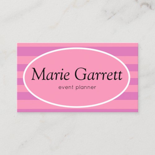 Classic Pink Stripe Business Card