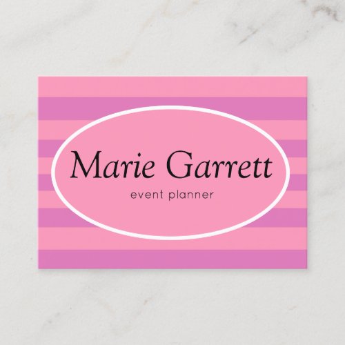 Classic Pink Stripe Business Card