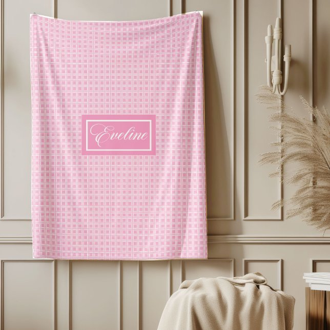 Classic Pink Tartan Blanket Personalized Elegant (Classic Pink Tartan Blanket Personalized Elegant)