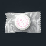 Classic Pink Toile Wedding Monogram  Life Saver® Mints<br><div class="desc">Classic Pink Toile Wedding Monogram Favors</div>