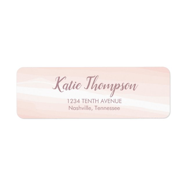 Classic Pink Watercolor Splash Label (Front)