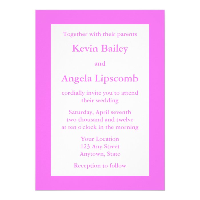 Classic Pink Wedding Invitations or Announcements