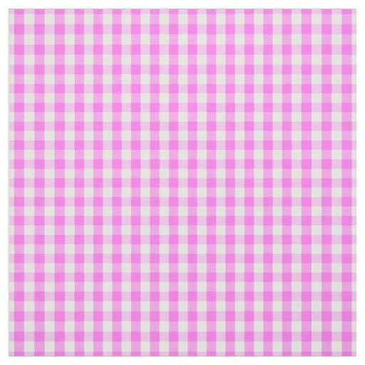 Classic Pink White Gingham Check Pattern Fabric | Zazzle.com