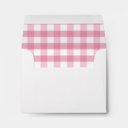 Classic Pink & White Gingham Pattern Envelope