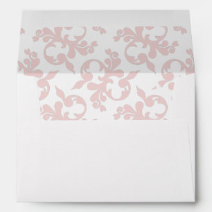 Classic Pink White Rococo Pattern Christmas Envelope