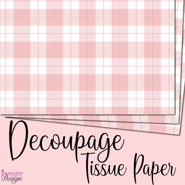 Classic pink white tartan plaid tissue paper (Creator Uploaded)