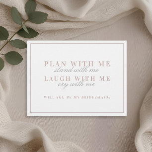 Classic Pink Will You Be My Bridesmaid Invitation Postcard