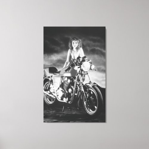 Classic Pinup Classic Motorcycle Canvas Print