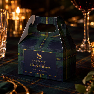 Classic Plaid Baby Shower Favor Boxes
