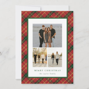 Classic Plaid Christmas Card 3-Photos