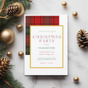 Classic Plaid Christmas Party Invitation