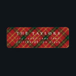 Classic Plaid Christmas Return Address Label<br><div class="desc">Embrace timeless holiday style with our classic Christmas collection featuring a traditional red and green plaid design. Perfect for spreading festive cheer,  these designs evoke warmth and nostalgia,  making them ideal for cards,  invitations,  and seasonal décor. Personalize each item to add a cozy,  classic touch to your holiday celebrations.</div>