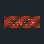 Classic Plaid Christmas Return Address Label<br><div class="desc">Embrace timeless holiday style with our classic Christmas collection featuring a traditional red and green plaid design. Perfect for spreading festive cheer,  these designs evoke warmth and nostalgia,  making them ideal for cards,  invitations,  and seasonal décor. Personalize each item to add a cozy,  classic touch to your holiday celebrations.</div>