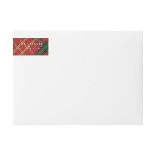 Classic Plaid Christmas Wrap Around Address Label