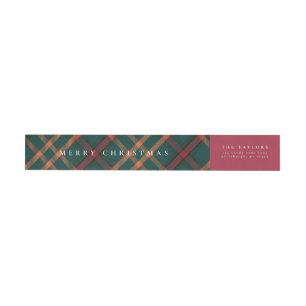 Classic Plaid Christmas Wrap Around Address Label