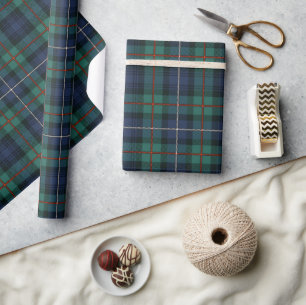 Classic Plaid Clan Robertson Green Tartan Wrapping Paper