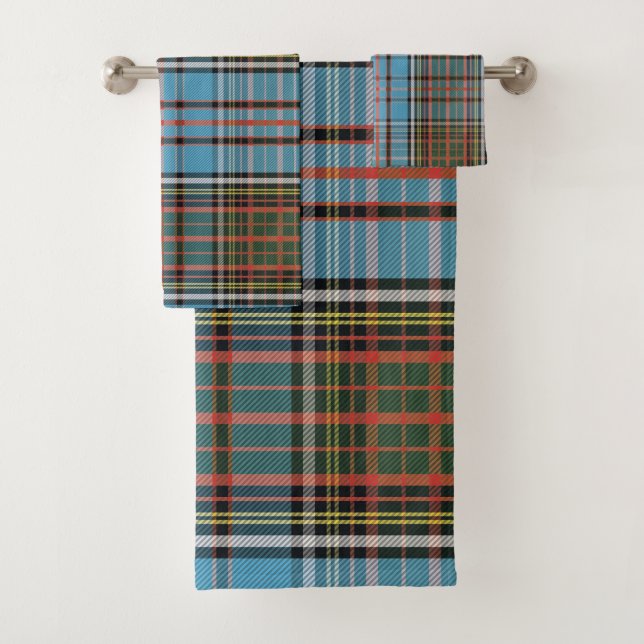 Classic Plaid Elegant Anderson Tartan Bath Towel Set (Insitu)