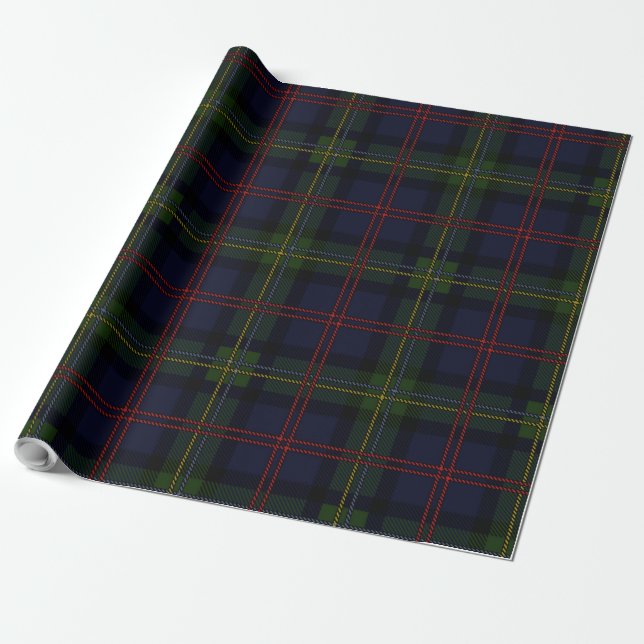 Classic Plaid Elegant Rustic Christmas Tartan Wrapping Paper (Unrolled)