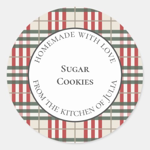 Classic plaid food labels for homemade gifts