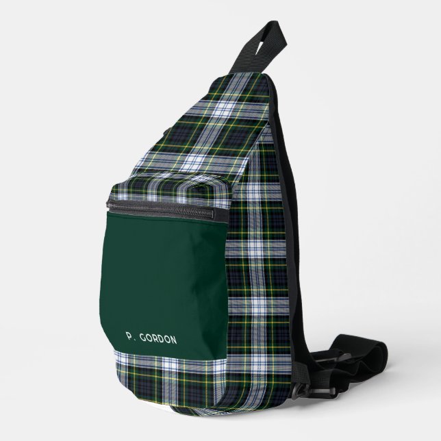 Classic Plaid Gordon Rustic Tartan Personalized Sling Bag (Right Corner)