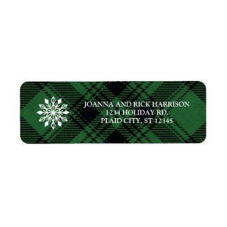 Classic Plaid Holiday Address Label