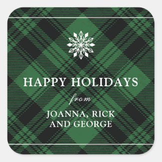 Classic Plaid Holiday Sticker