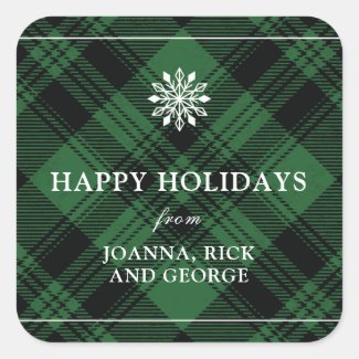 Classic Plaid Holiday Sticker