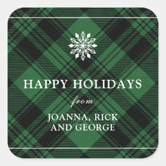 Classic Plaid Holiday Sticker