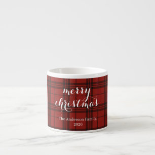 Classic Plaid Merry Christmas Festive - Espresso Cup