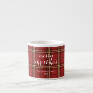 Classic Plaid Merry Christmas Festive - Espresso Cup
